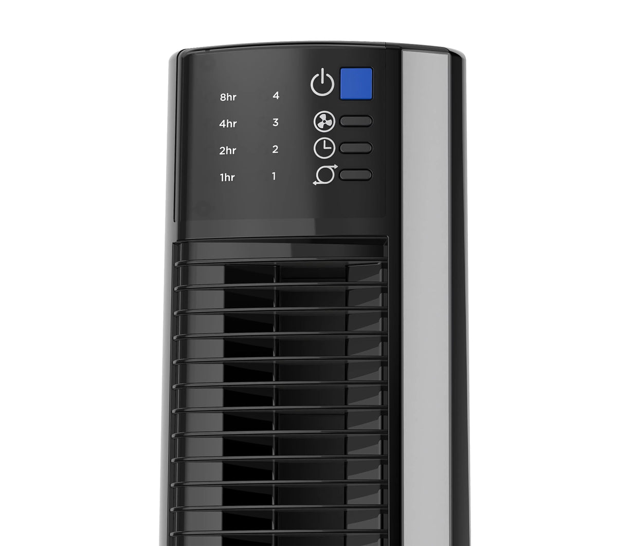 Stylish Lasko 38" 4-Speed Hybrid Tower Fan with Timer, Remote Control, Black/Silver, T38415, New
