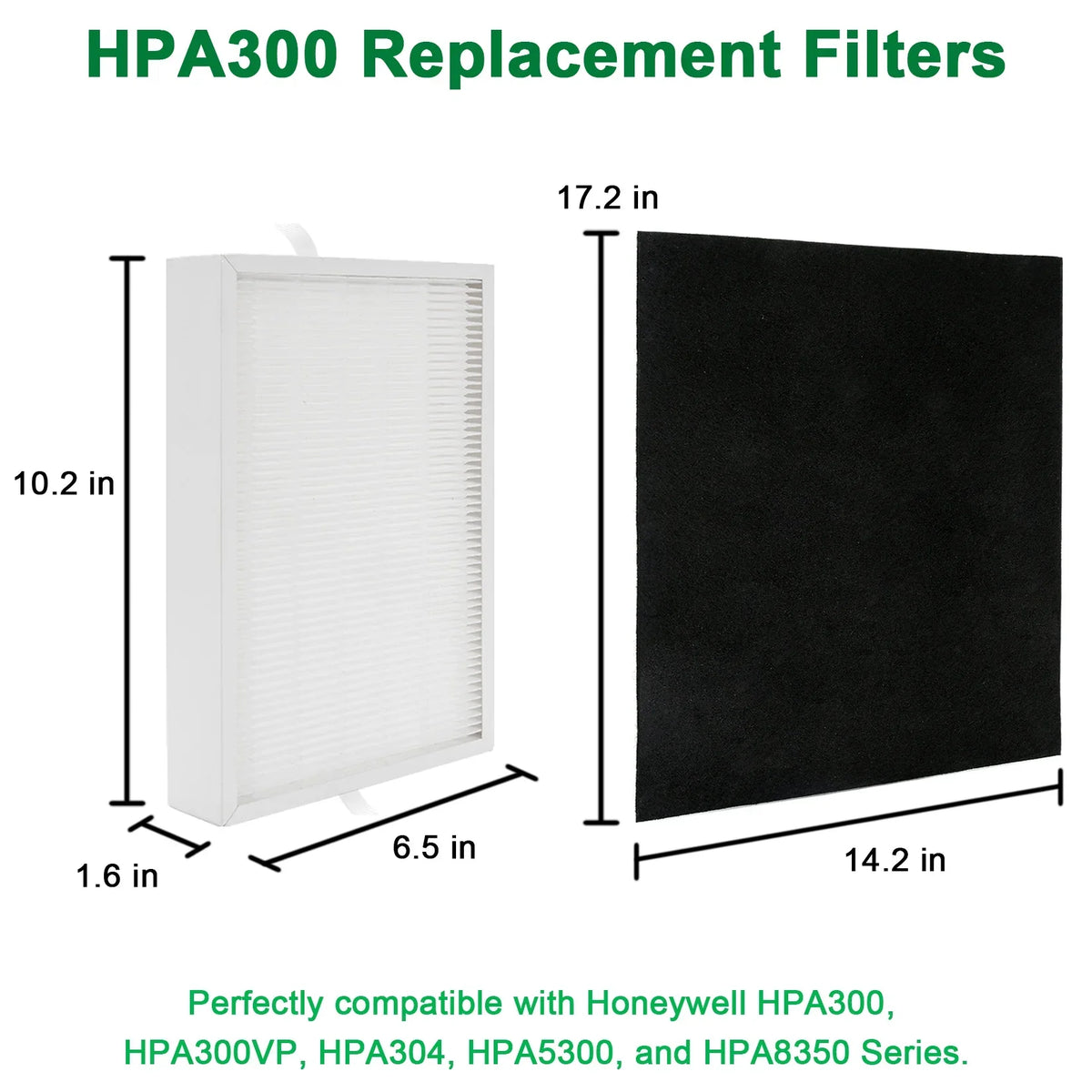 Stylish GasSaf HEPA Filter Replacement for Honeywell HPA300, 3 HEPA Replacement Filters R + 6 Carbon Pre-Filters A , for Honeywell HPA300VP, HPA304, HPA5300, HPA835 Series