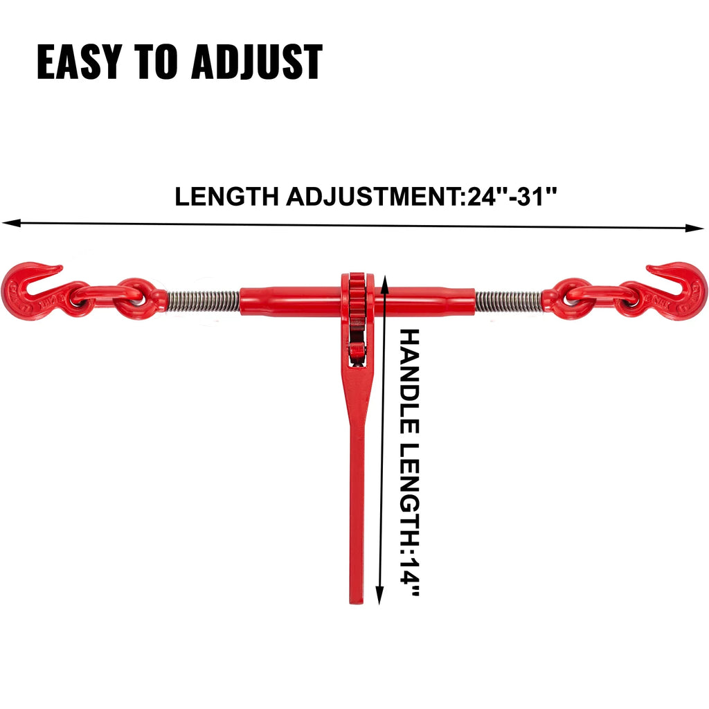 BENTISM Chain Binder Ratchet Load Binder 5/16in-3/8in, 6600lbs for Tie Down, 2pcs