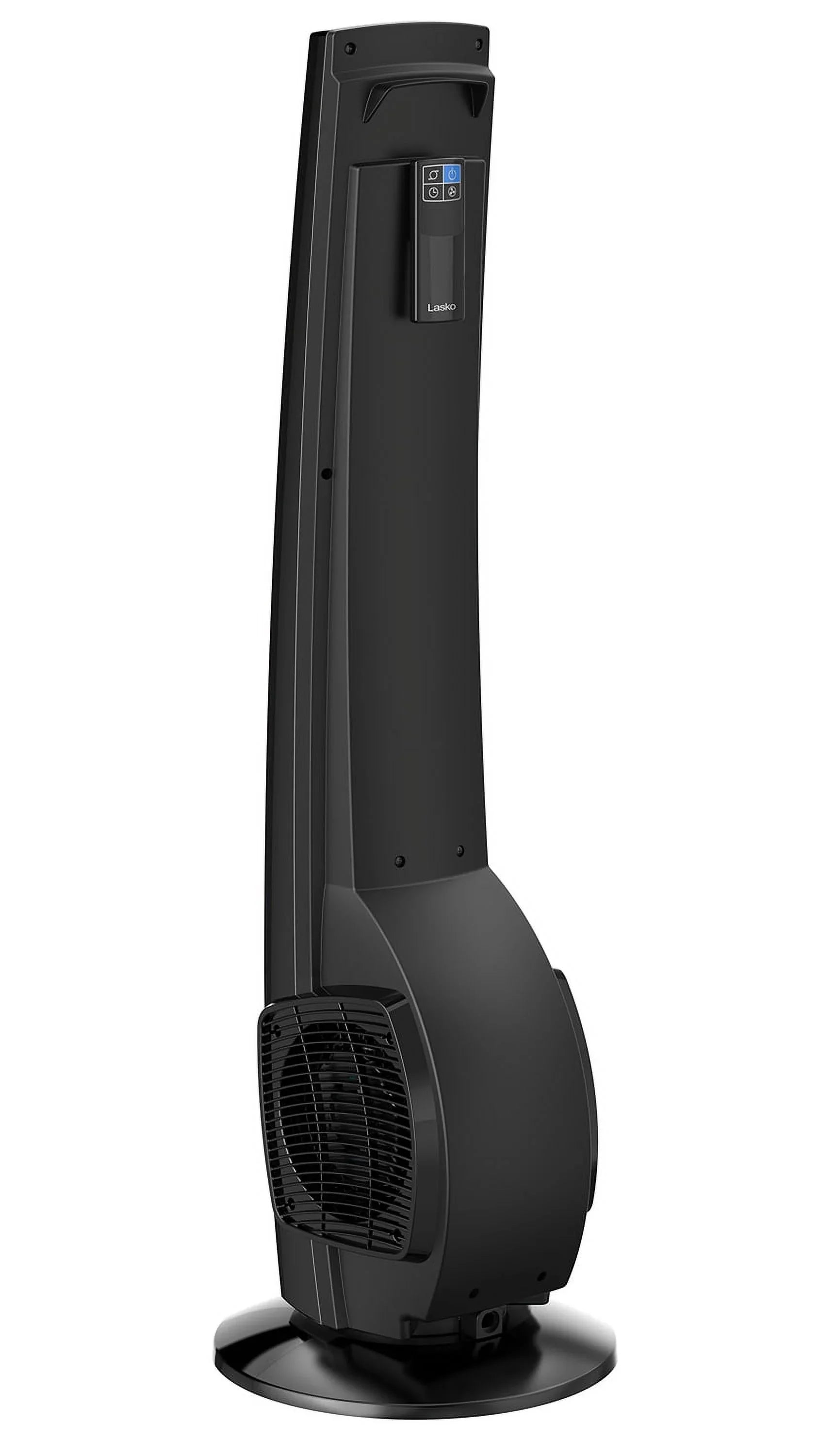 Stylish Lasko 38" 4-Speed Hybrid Tower Fan with Timer, Remote Control, Black/Silver, T38415, New