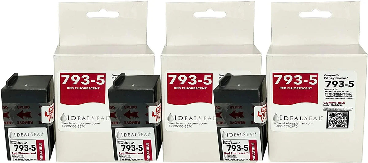 Stylish Three Pack Saves You Money Compatible 793-5 Red Ink Cartridge for DM Series, Send Pro C Series: P700, DM100, DM100i, DM125i, DM150i, DM175i, DM200L, DM225, Send Pro C200,C300,C400, Send Pro 300