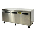Stylish 72 in. Commercial Undercounter Freezer 19 Cu.Ft. Stainless Steel Three-Door Commercial Freezer Heavy Duty