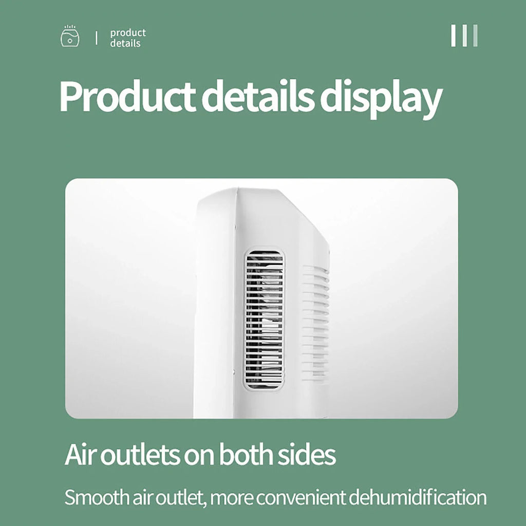 Stylish ZhdnBhnos Portable MIni Compact Dehumidifier Moisture Dryer w/ Drain Hose 2.5L Water Tank for Bedroom Caravan RV Garage