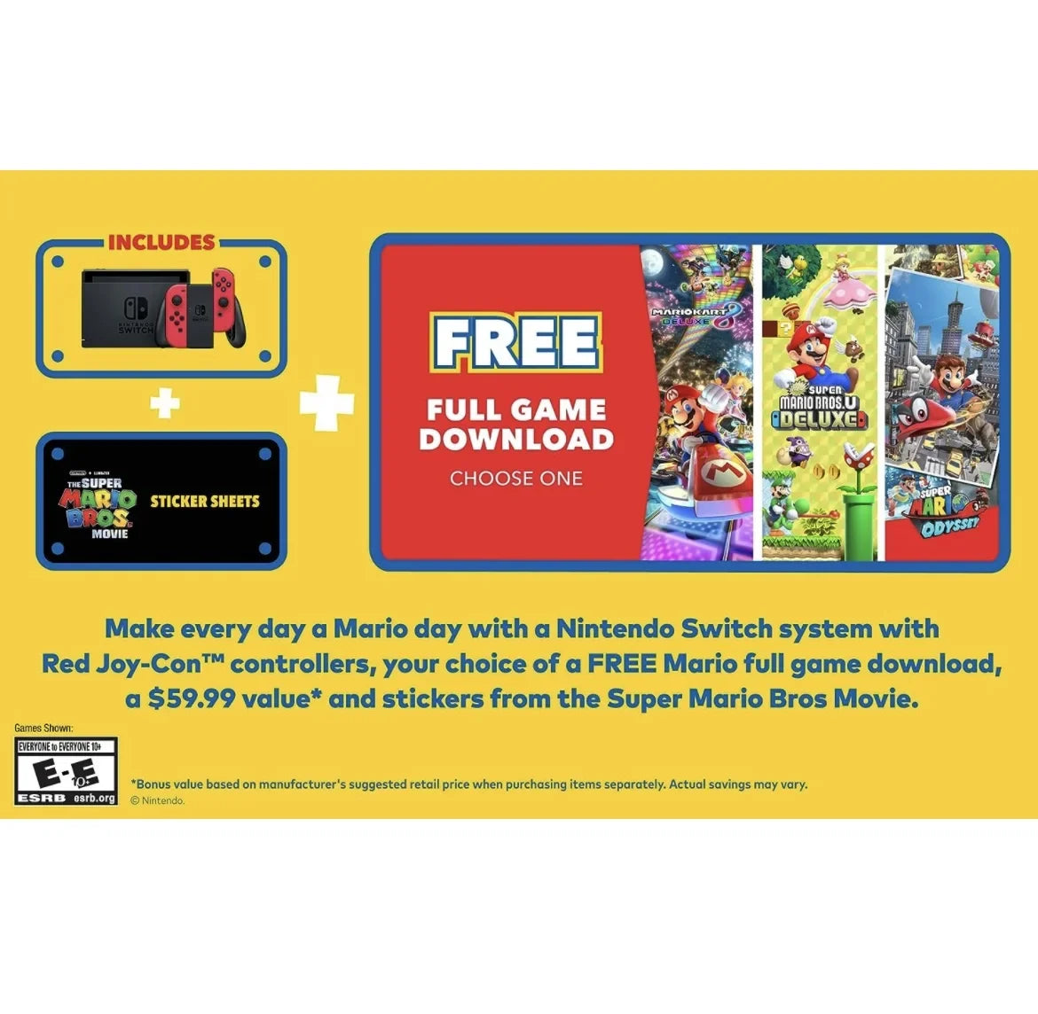 Stylish New Nintendo Switch Mario Bundle with Red Joy-Con - Bundle with Luigi's Mansion 3 & Choose One of Three Download Mario Games - 64GB Micro SD - Switch Carrying Case