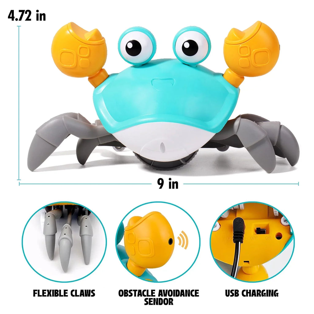 Malai Vivid And Cool Baby Toys Infant Crawling Crab: Tummy Time Toy Gifts For Kids And 36 Months Toddlers For Learning Crawl, Walking & Music Development Interactive Birthday Gift