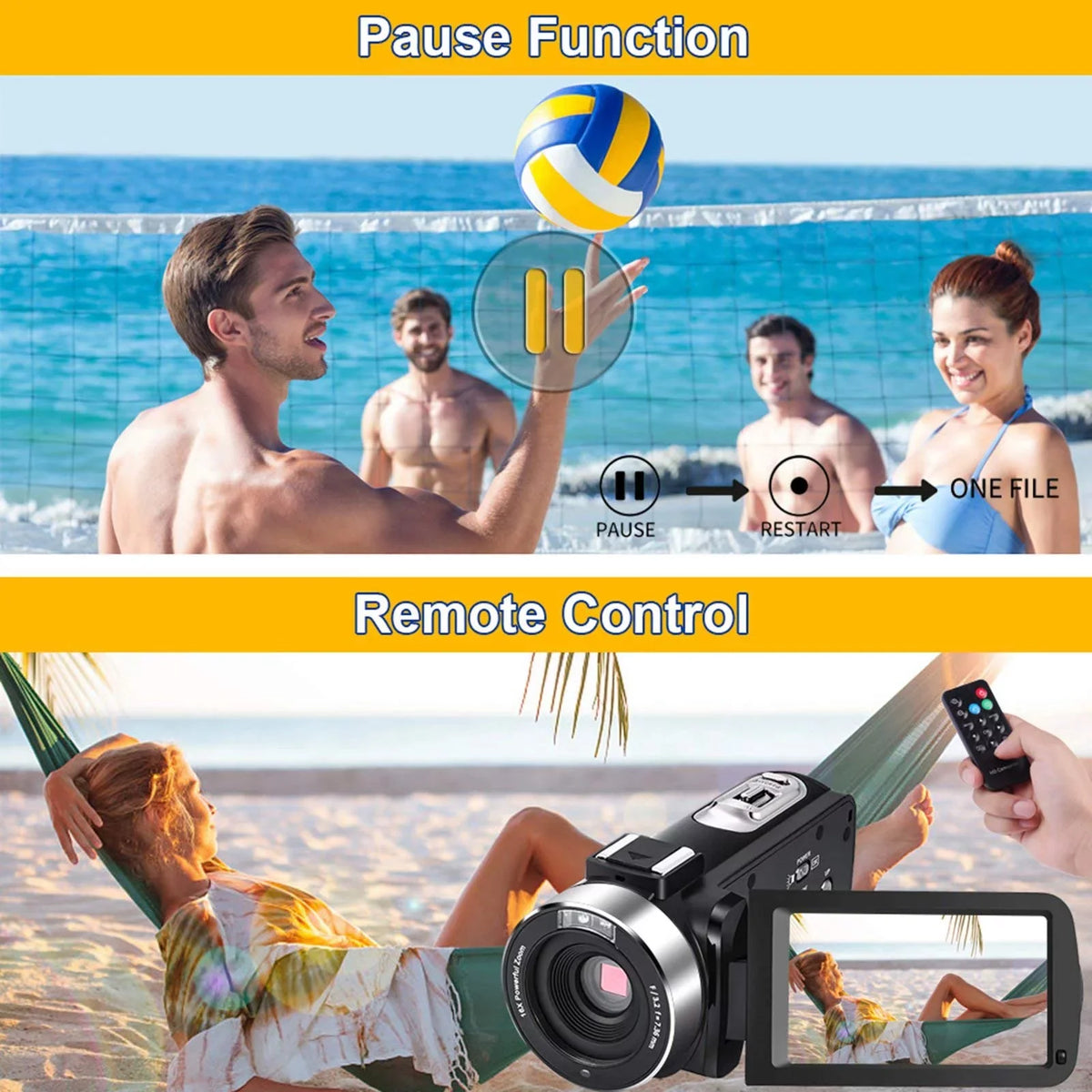 MARVUE Digital Video Camera Camcorder Full HD 2.7K 30FPS 30MP IR Night Vision Vlogging Camera Recorder Video Camera for Youtube