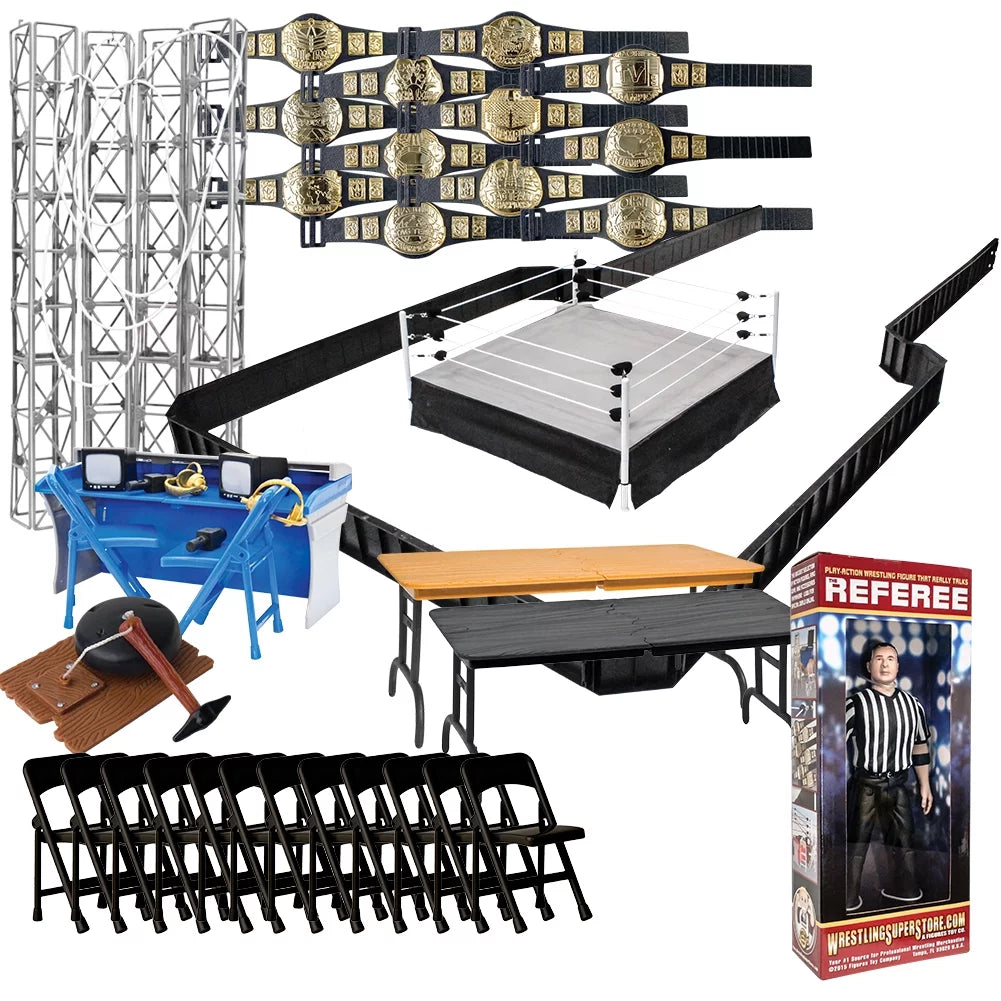 Stylish Super Deluxe Wrestling Action Figure Ring & Accessories Special Deal For WWE Wrestling Figures