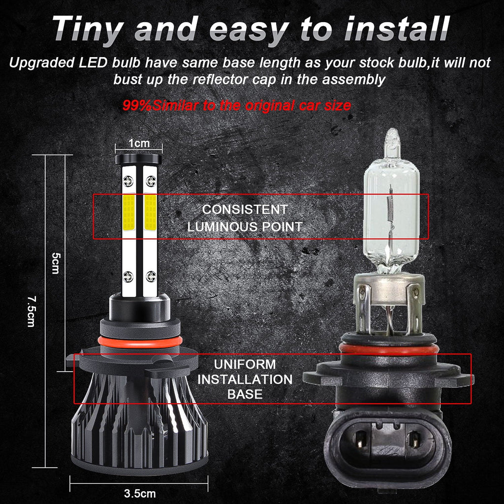BMZONCC For Ford F-150 2015 2016 2018 2019 2020 Front LED Headlight High/Low Beam+Fog Lamp Bulbs 6000k