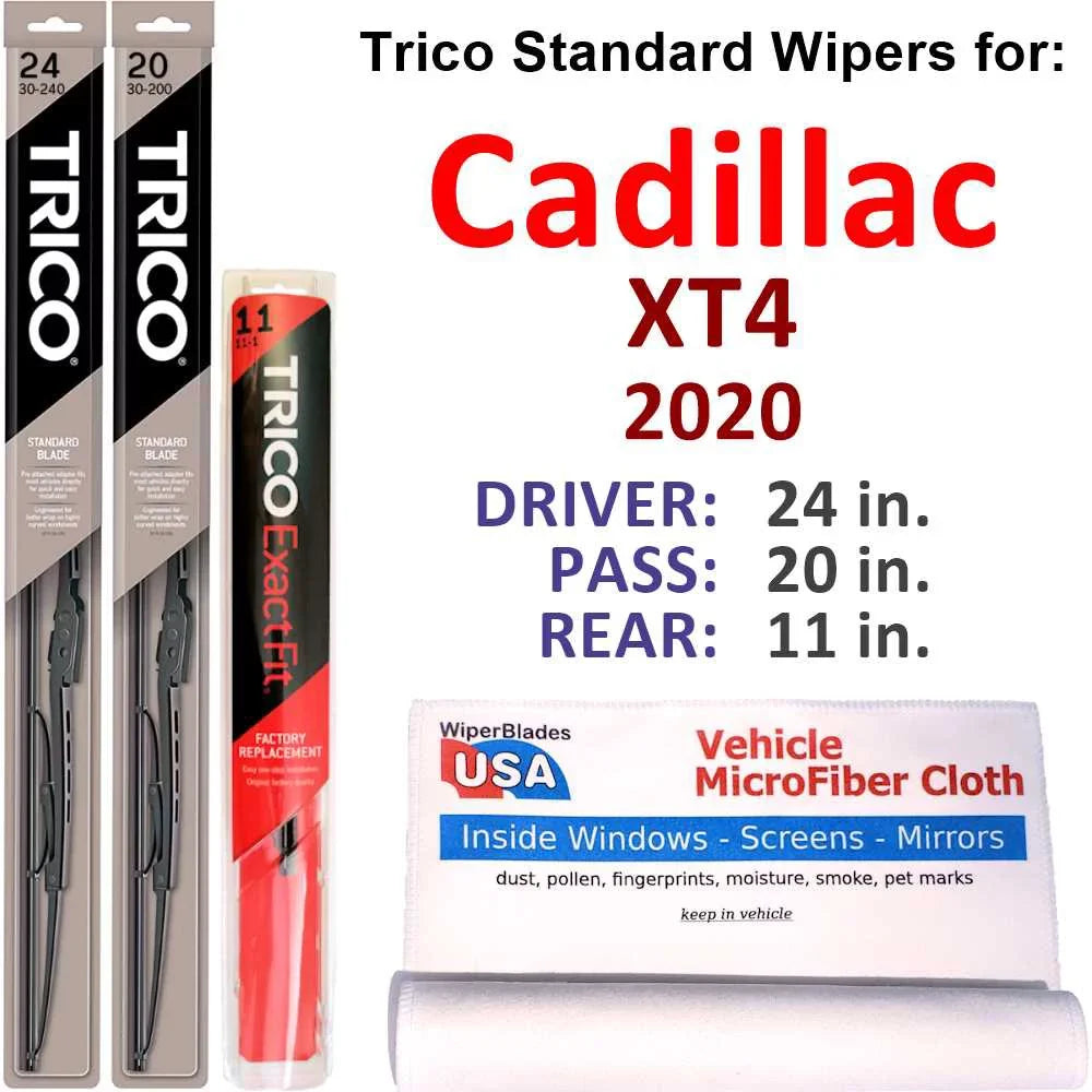 2020 Cadillac XT4 Wiper Blades (Set of 3) w/Rear Wiper - Exclusive Design