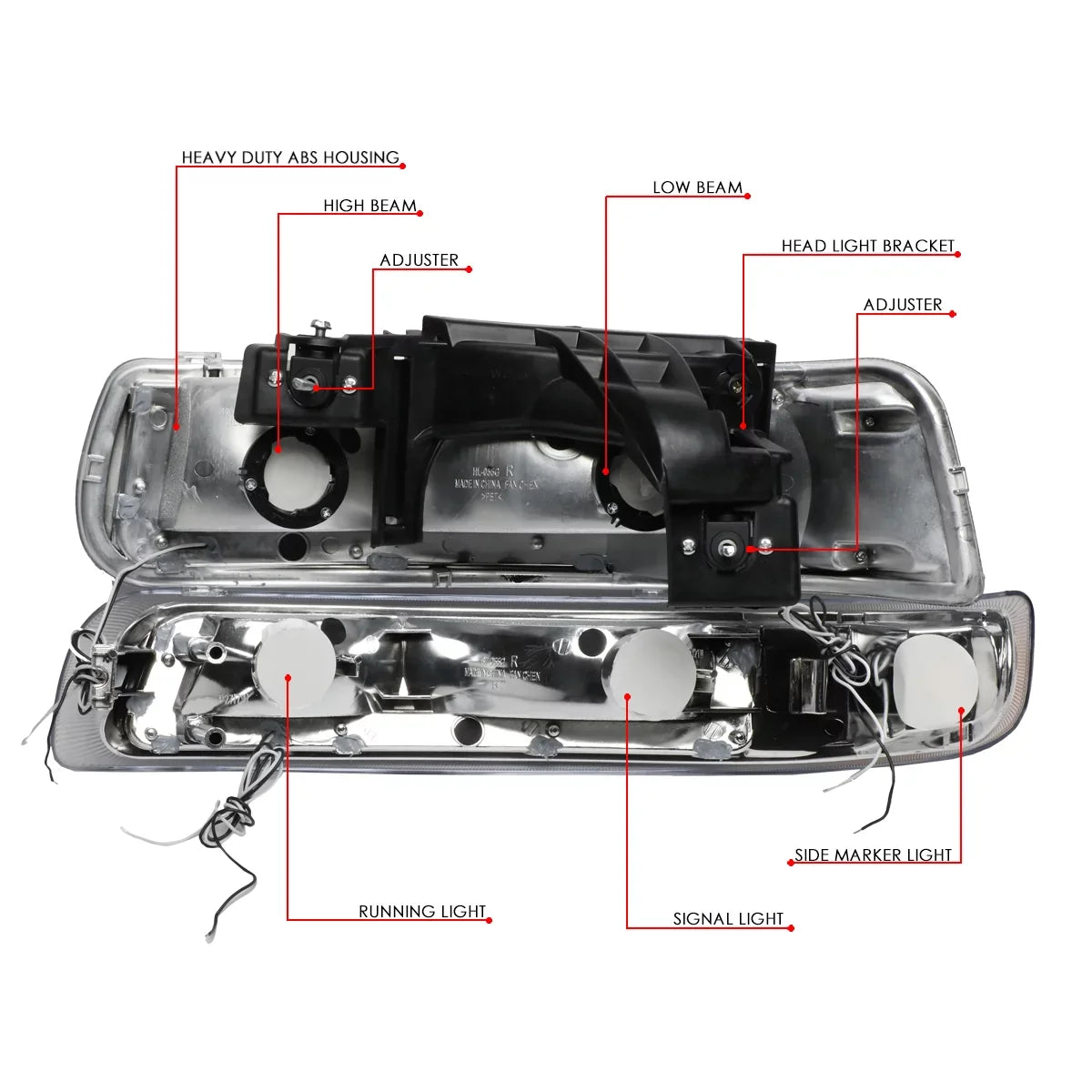 Stylish DNA Motoring HL-LB-CSIL99-CH-CL1 Headlight Fits Truck 1999 to 2002 Chevy Silverado 2000 to 2006 Suburban 1500 2500 Tahoe LED DRL Bumper Signal Lamps Chrome/Clear 01 03 04 05