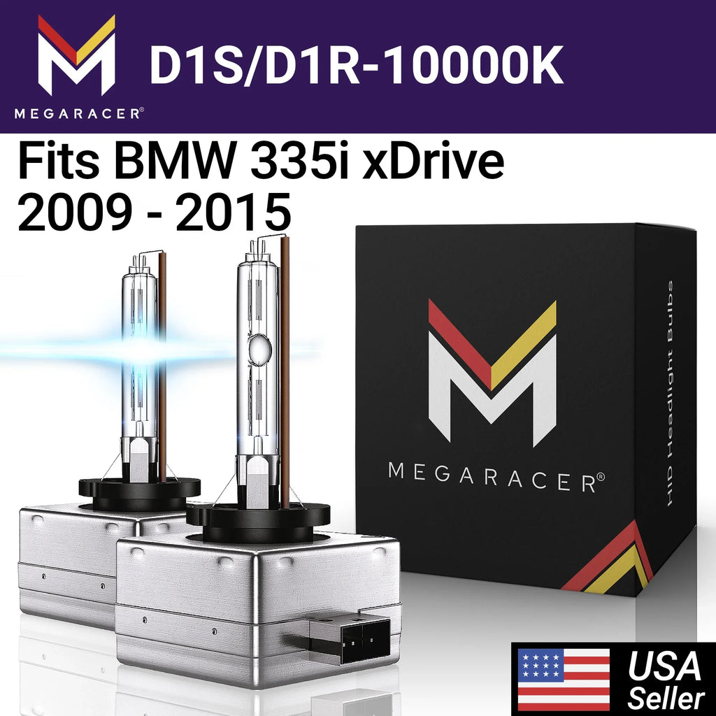 Mega Racer BMW 335i xDrive D1S HID Headlight Bulbs 10000K Dark Blue 35W 12V 8000LM BMW 335i xDrive 2009 2010 2011 2012 2013 2014 2015 09 10 11 12 13 14 15 Xenon Headlights Replacement for Cars
