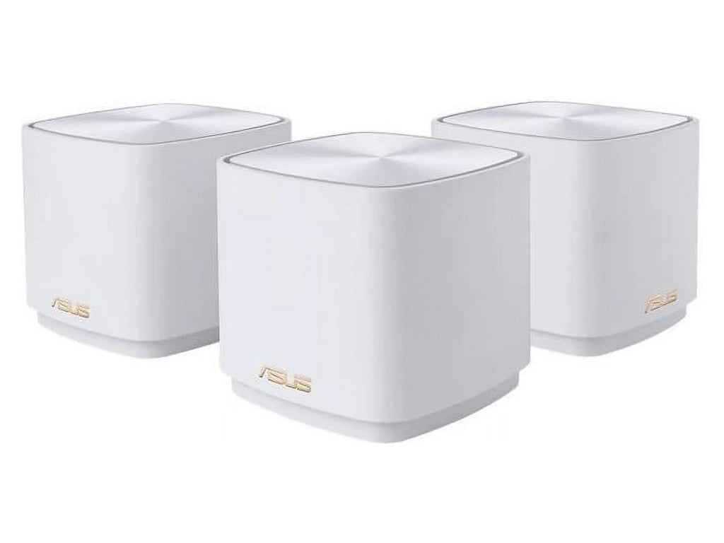 Stylish ZenWiFi AX1800 Dual-Band Mesh WiFi 6 System (XD4) - 3 Pack White, coverage up to 4,800 sq.ft & 25+ devices, 1800Mbps, AiMesh, Lifetime Free Internet Security, Parental Control, Easy Setup