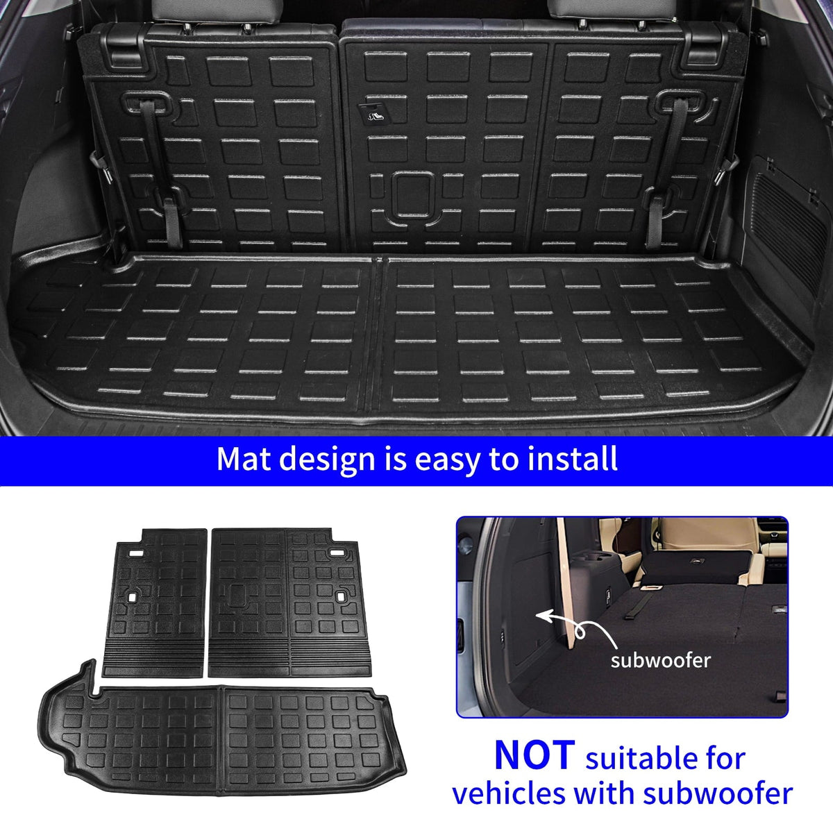 Fit 2020-2024 Toyota Highlander Trunk Mat Cargo Liner Trunk Liner 2023 7 Seats Highlander Accessories