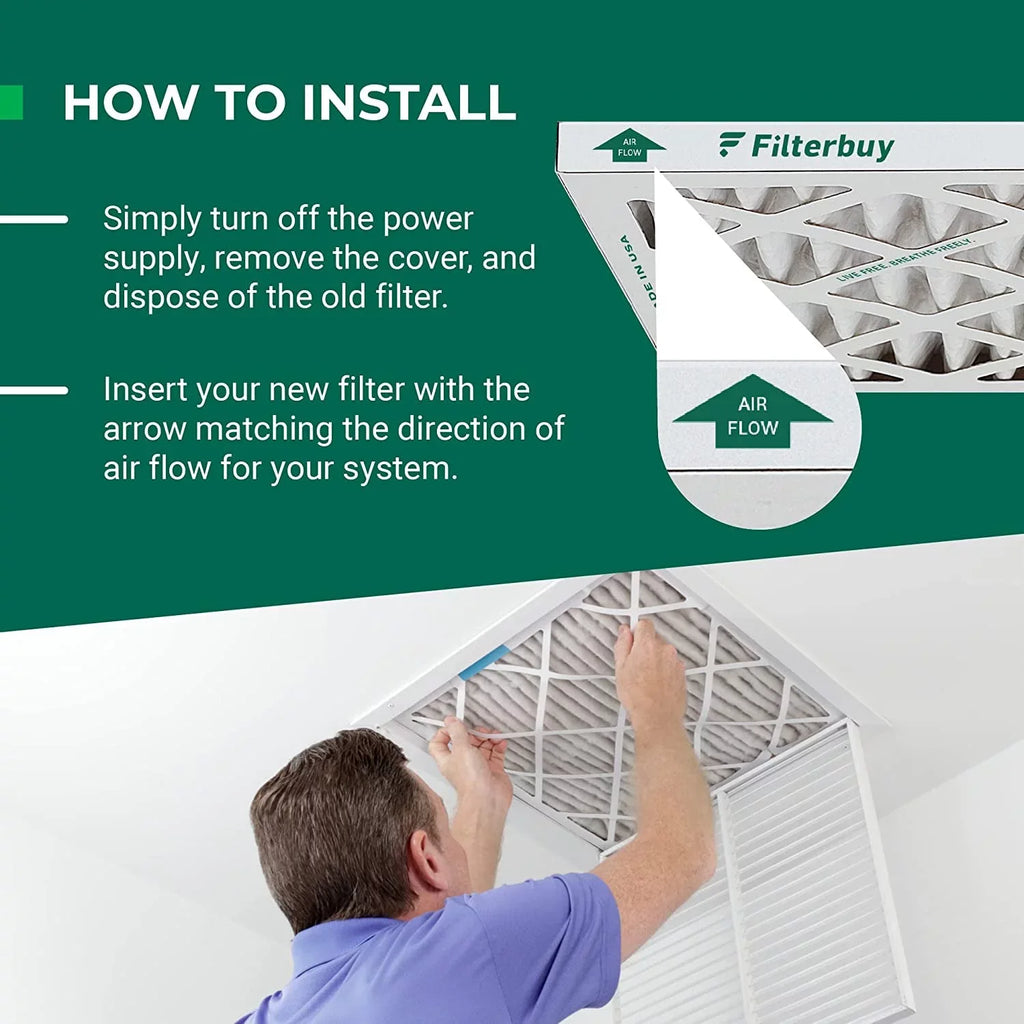 Filterbuy 12x12x1 MERV 13 Pleated HVAC AC Furnace Air Filters (6-Pack) - Exclusive Design