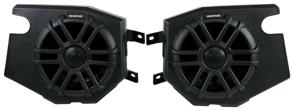 (2) Memphis Audio RZR65FE Pods+LED Tower Speakers+Amp For 2014+ Polaris RZR - Exclusive Design