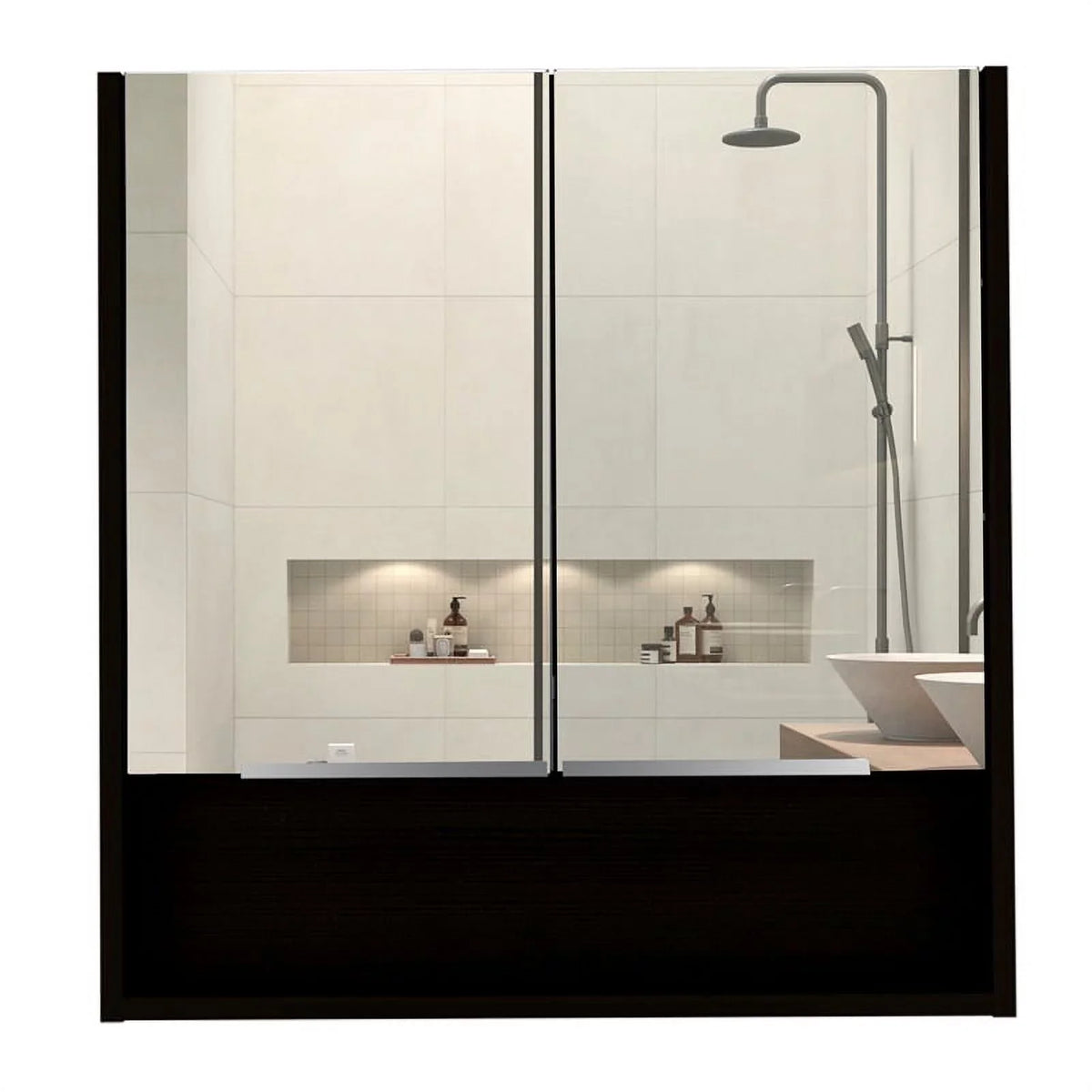 Home Square 2-Piece Set with Medicine Cabinet & 63" One Door Linen Cabinet - Exclusive Design