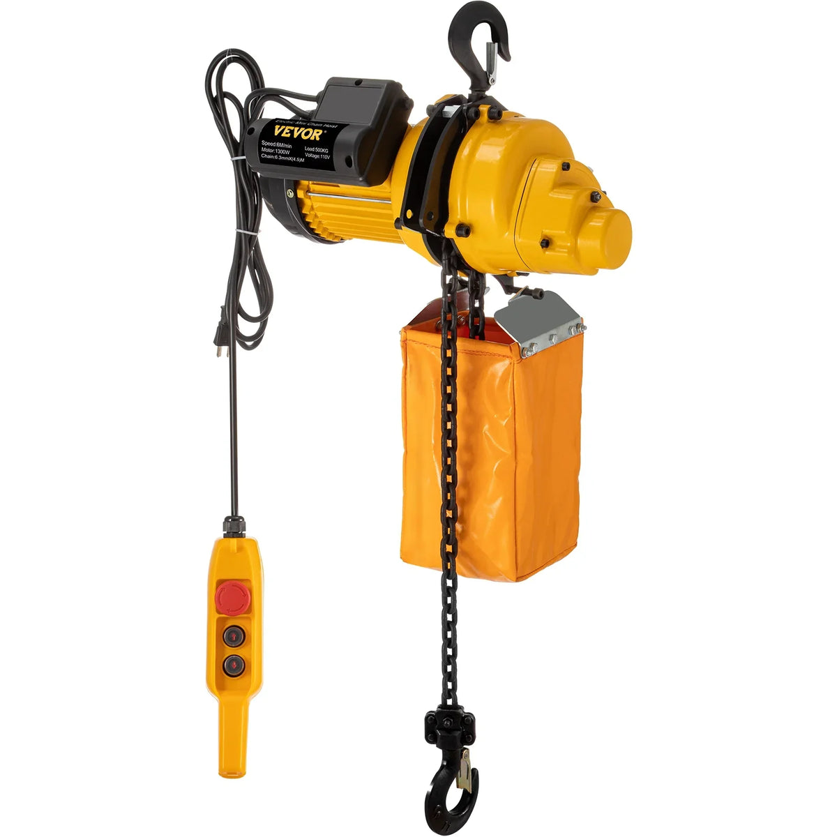 VEVOR Lift Electric Hoist, 1100 lbs Electric Winch w/ 10ft Wired Remote Control, 110V Overhead Crane Garage Ceiling Pulley Winch of 14.8ft Lift Height, Used In Factories, Warehouses, Construction - Exclusive Design