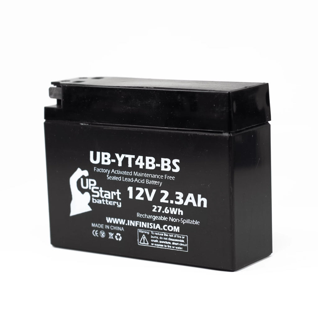 2-Pack UpStart Battery Replacement 2012 Yamaha SR400 (FI) 400CC Factory Activated, Maintenance Free, Motorcycle Battery - 12V, 2.3Ah, UB-YT4B-BS - Exclusive Design