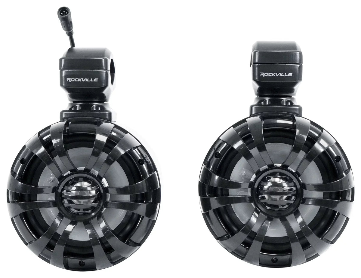 (2) Memphis Audio RZR65FE Pods+LED Tower Speakers+Amp For 2014+ Polaris RZR - Exclusive Design