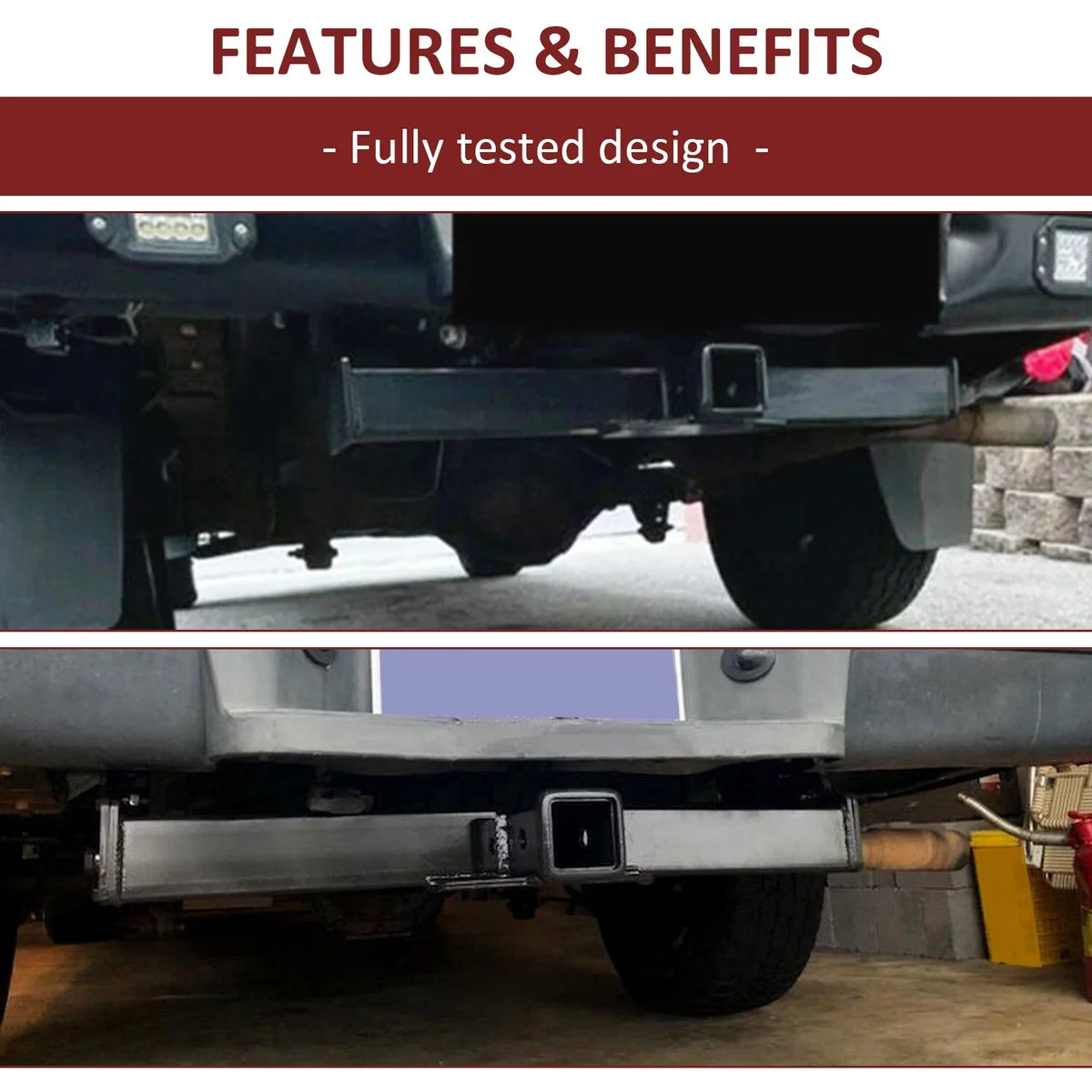Kojem Tow Trailer Hitch Receiver 2" Class 3 for 1983 - 2012 Ford Ranger 1994-2010 Mazda B2300 B3000 B4000 Pickup - Exclusive Design