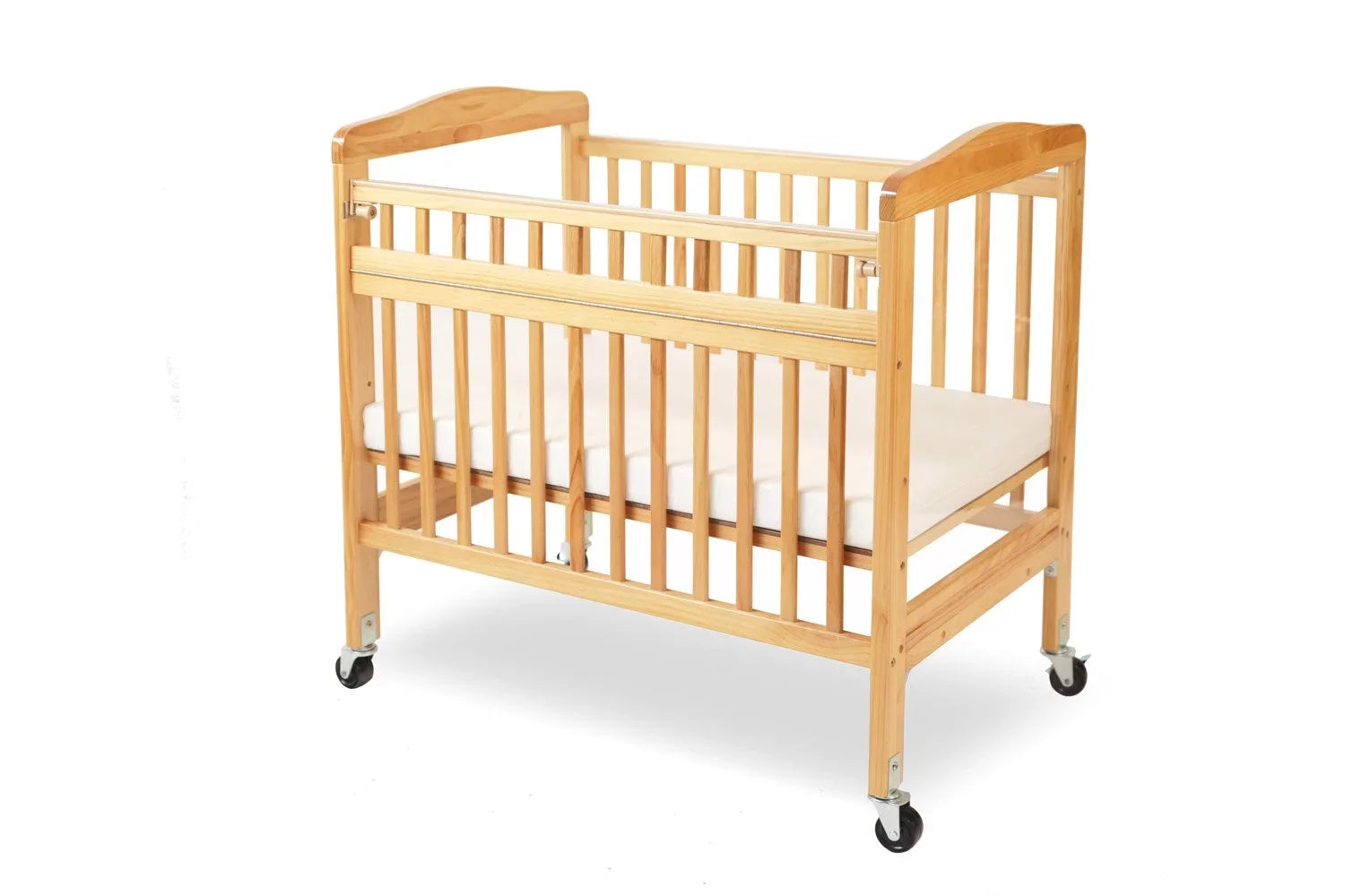 L.A. Baby Mini/Portable Non-folding Wooden Window Crib with Safety Gate