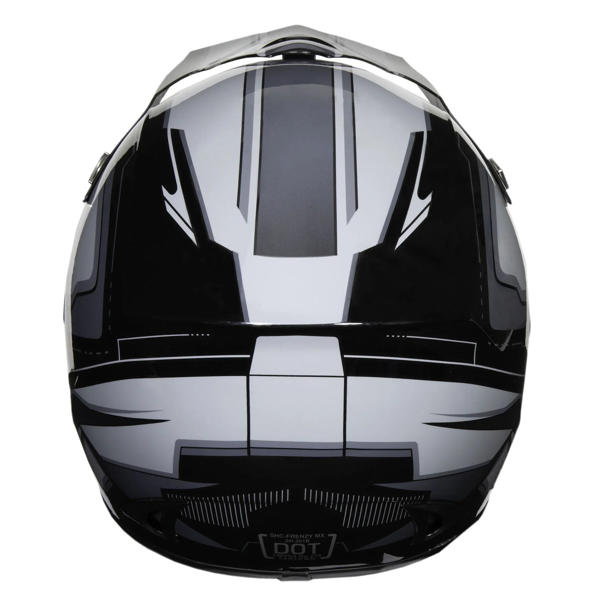 FRENZY Adult MX Helmet, DOT Approved, Black-Grey, XL - Exclusive Design
