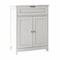Stylish Versatile Bathroom Floor Cabinet in White Freestanding Wood Storage Organizer 2 Doors, 1 Drawer Adjustable Shelf Elegant Design for Bathroom and Living Room.