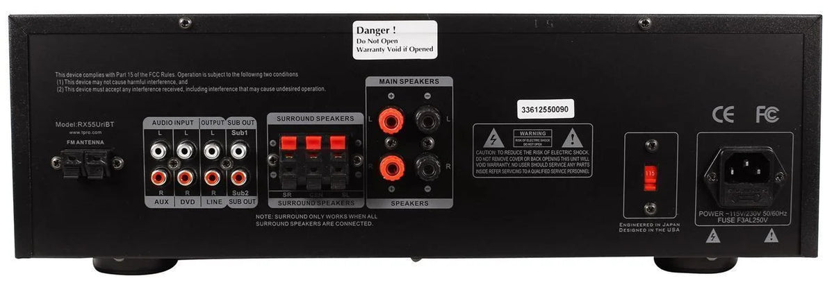 RX55URIBT Home Theater Bluetooth Receiver+4) 6.5" Black Ceiling Speakers