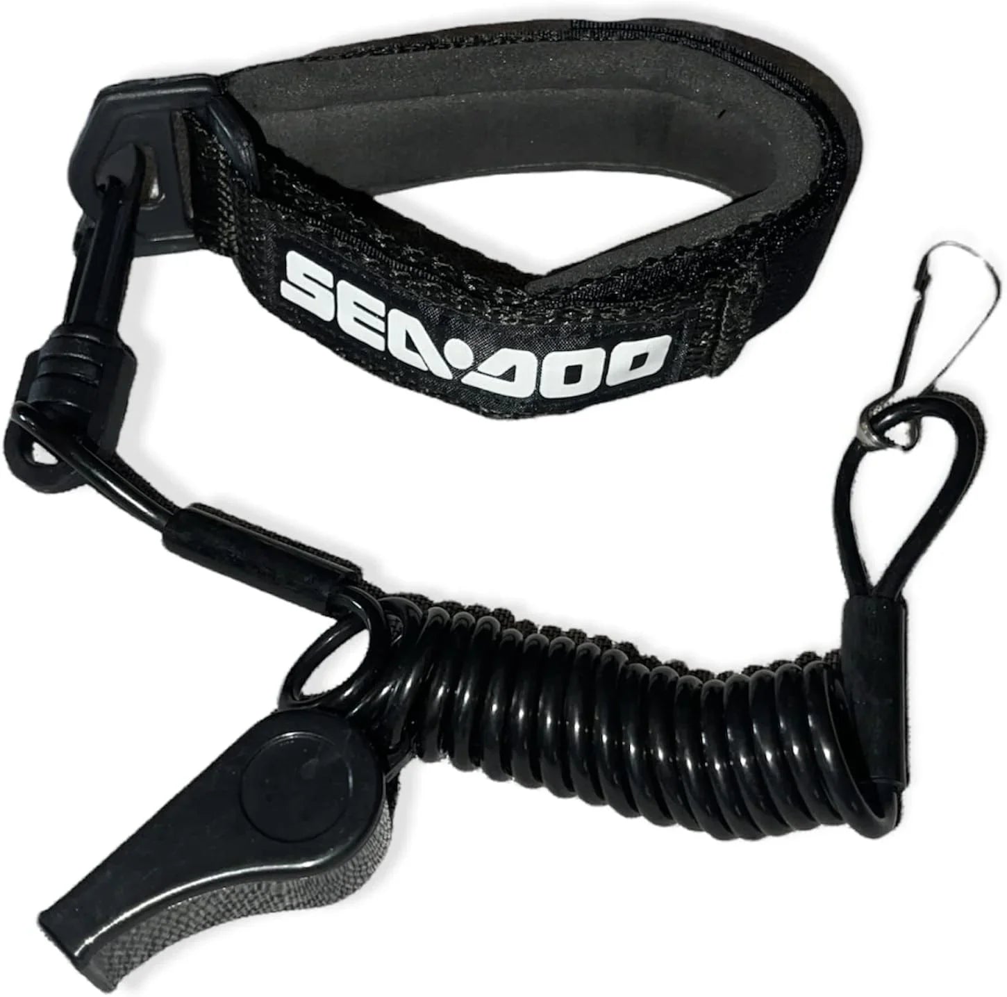 SEADOO DESS Key Replacement Repair Safety Lanyard Tether Cord With Whistle SEA DOO SEA-DOO Black - Exclusive Design