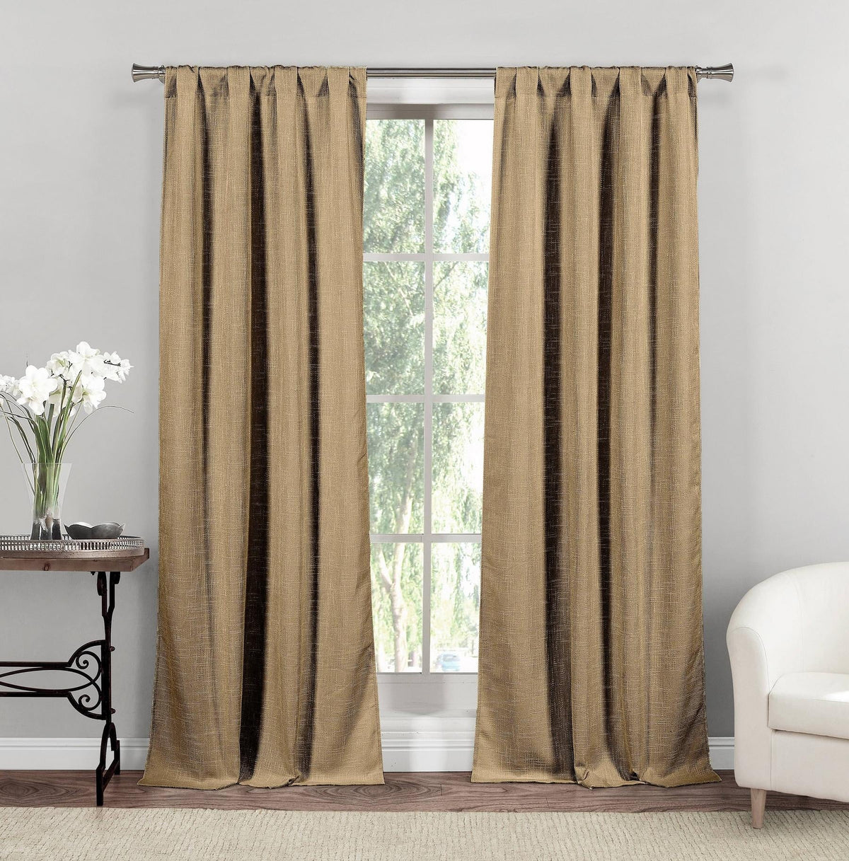 Rebecca Pole Top Window Curtain Set - Exclusive Design