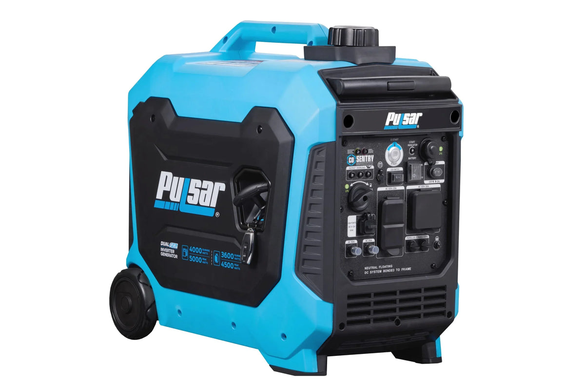 Stylish Pulsar 5000-Watt Dual Fuel RV Ready Inverter Generator with Remote Start and CO Sentry
