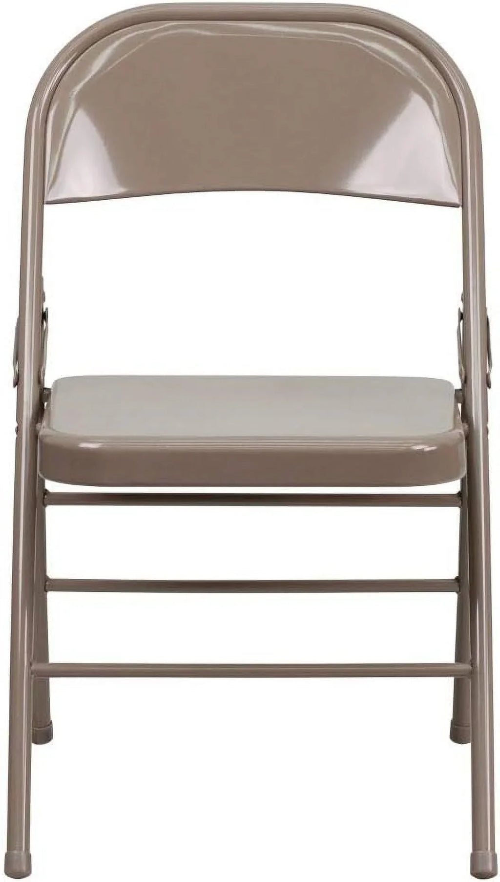 2 Pack HERCULES Series Triple Braced & Double Hinged Beige Metal Folding Chair