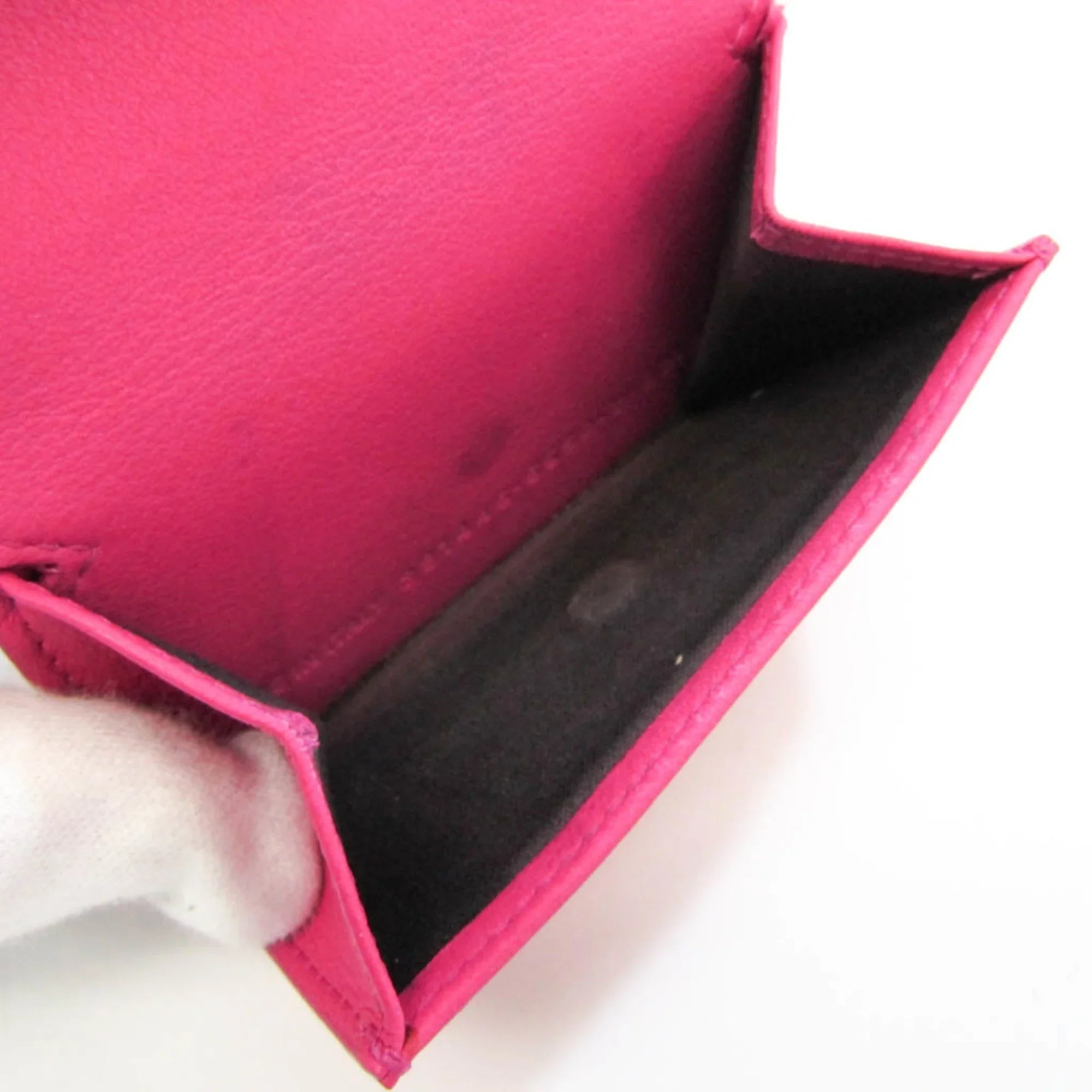 Stylish Pre-Owned Balenciaga Papier Mini Wallet 391446 Women's Leather Wallet (tri-fold) Pink (Good)
