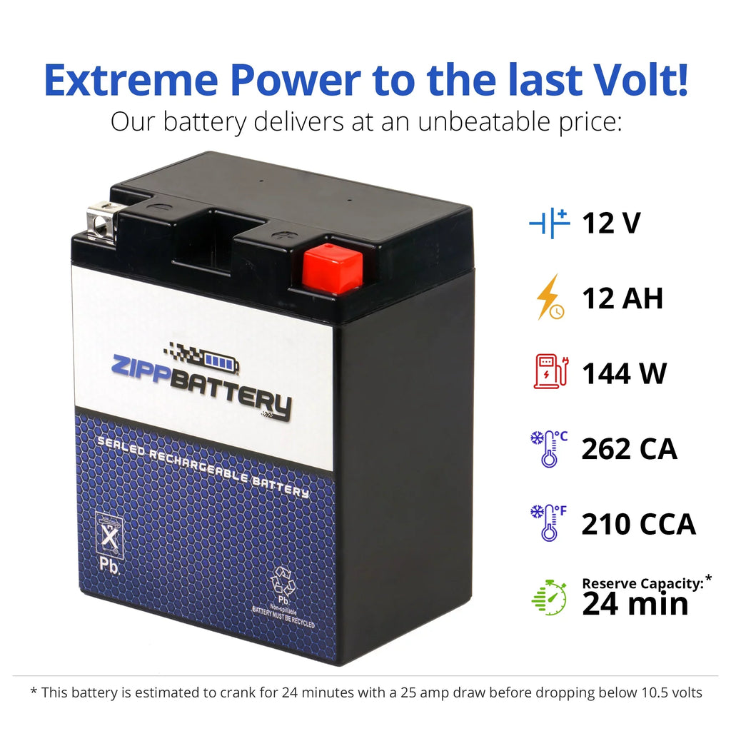 Zipp Battery Ytx14ahl-bs (14ahl-bs 12 Volts,12 Ah, 210 Cca) Motorcycle Battery for Suzuki 750cc Gs750 Katana 1983