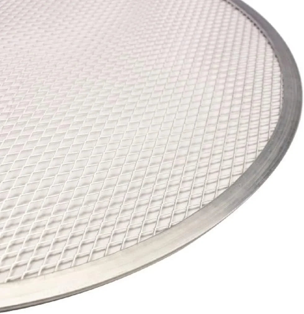 Stylish TrueCraftware- Set of 2 Aluminum 8â Pizza Baking Screen Seamless Rim- Bakeware Pizza Screen Round Pizza Pan Tray Round Baking Tray for Home Kitchen Pizzeria & Restaurants