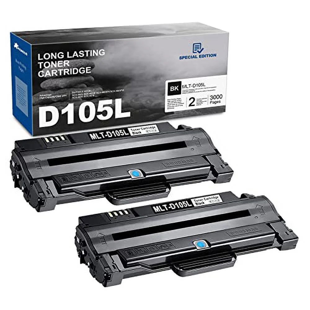 D105L MLT-D105L Toner Cartridge Black - Replacement for Samsung 105L MLT-D105L Toner ML-2525W ML-2525 ML-2545 ML-1915 SCX-4623F SCX-4623FW SCX-4623FN SF-650 SF-650P Printer, 2 Pack