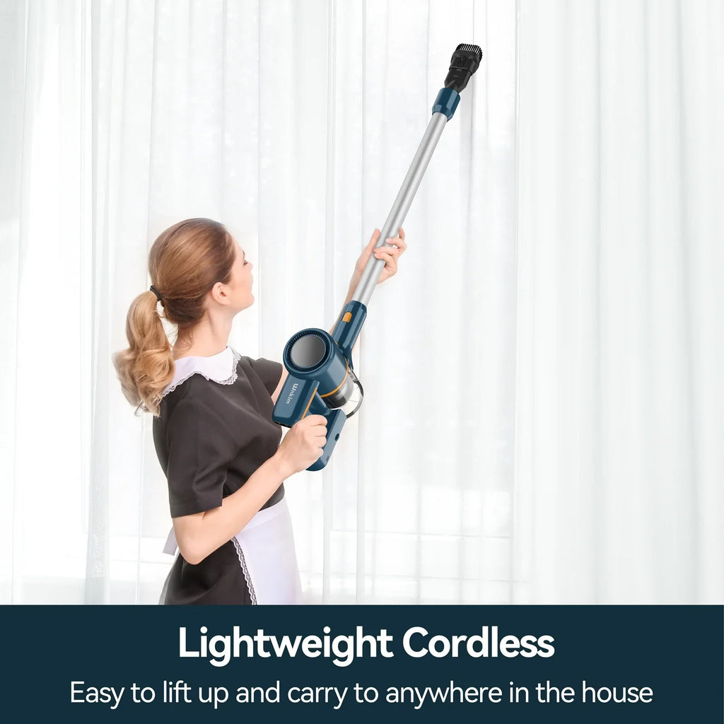 Stylish Wnkim Cordless Vacuum Cleaner, 6-in-1 Stick Vacuum with 2200 mAh Battery, Powerful Lightweight Vacuum Cleaner up to 35 Mins Runtime, for Home Hard Floor Carpet Pet Hair, M5