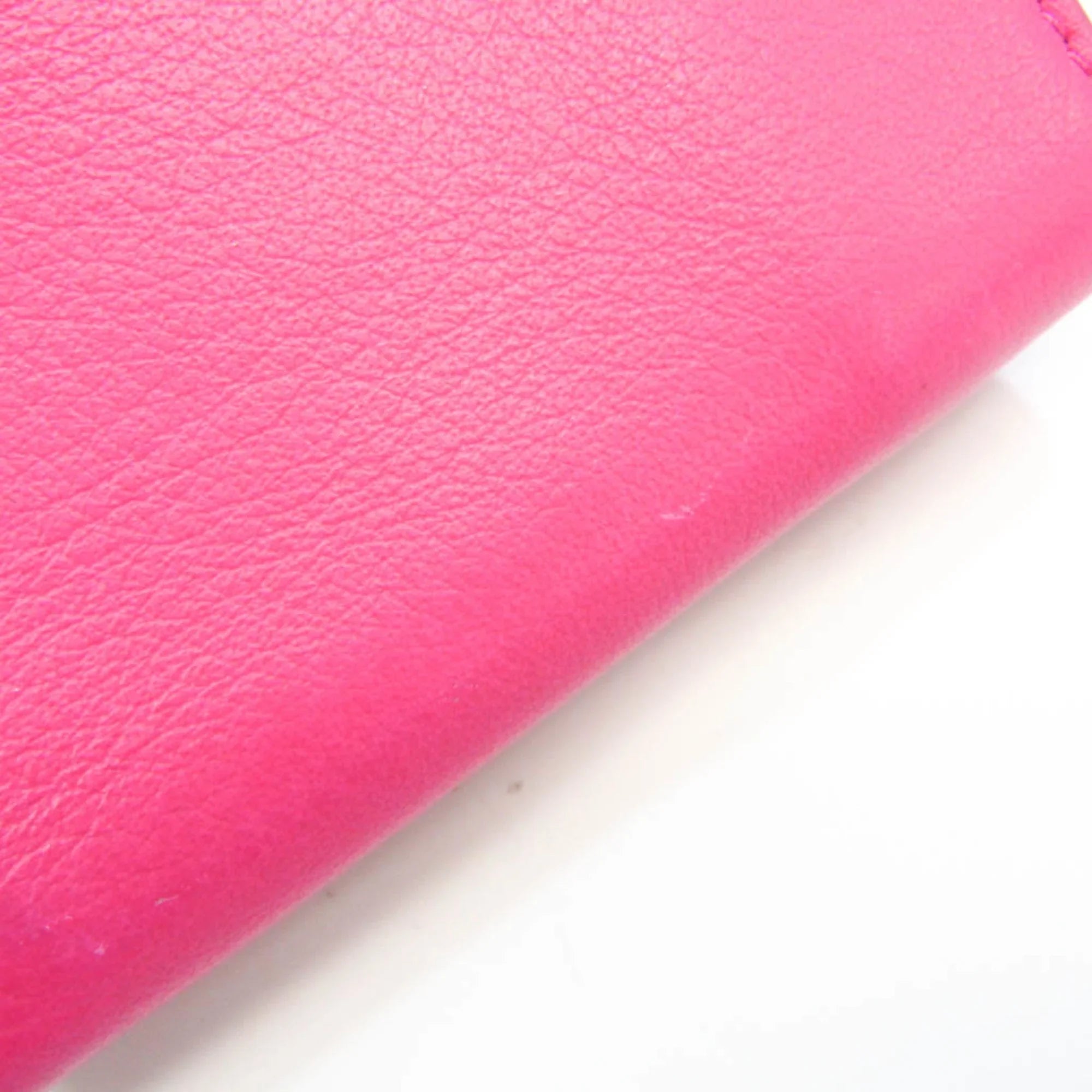 Stylish Pre-Owned Balenciaga Papier Mini Wallet 391446 Women's Leather Wallet (tri-fold) Pink (Good)