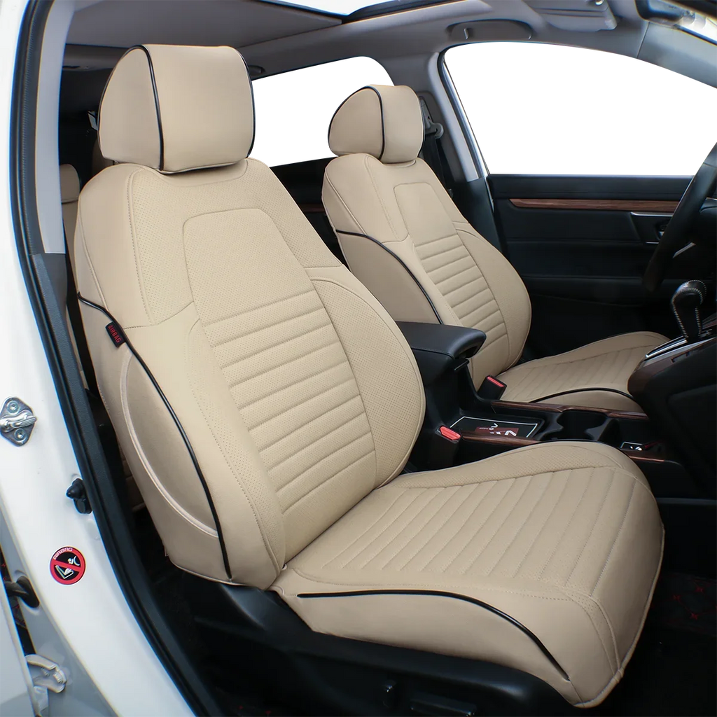EKR Custom Fit Accord Car Seat Covers for Honda Accord 2010 2011 2012 - Full Set Leatherette(Beige)