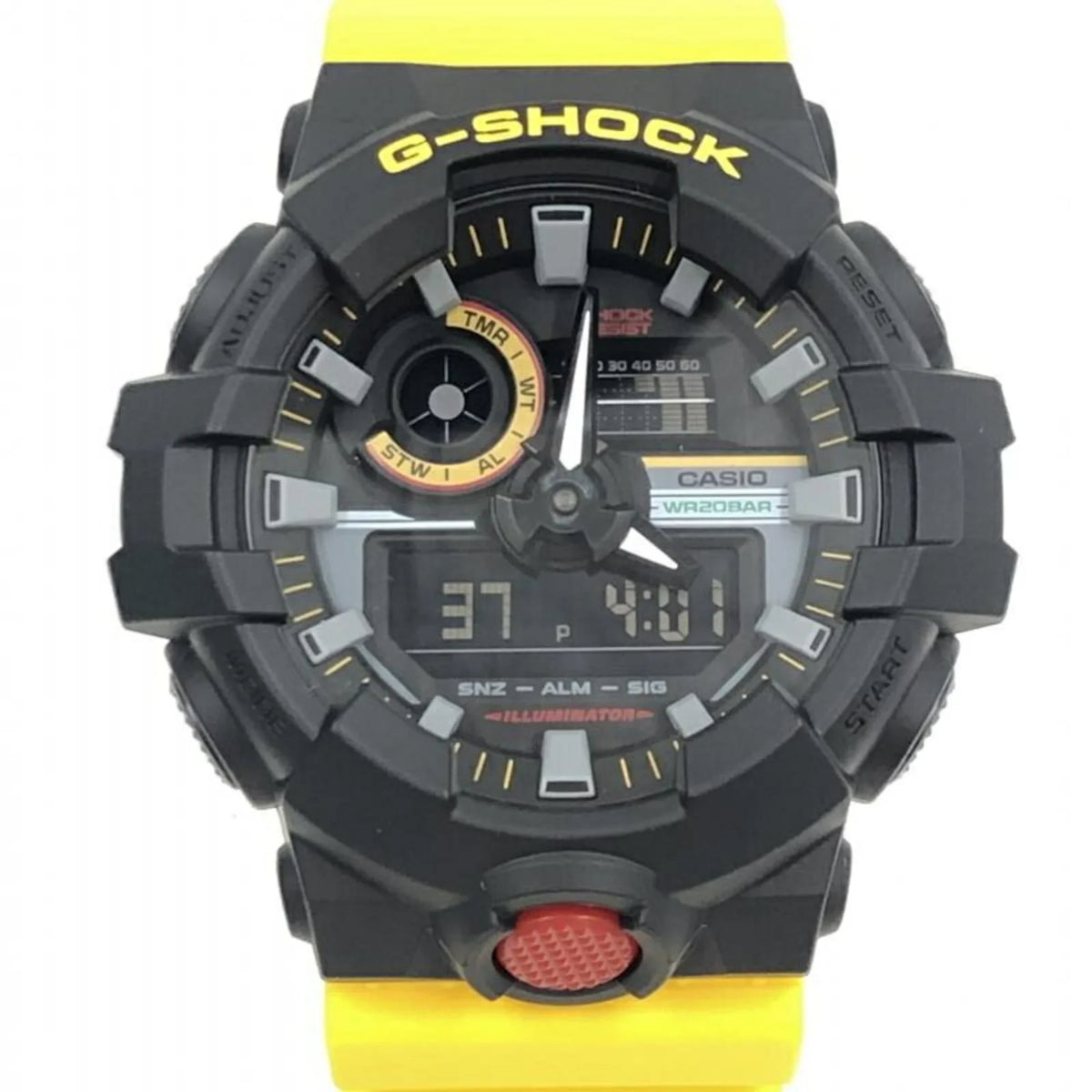 Stylish Pre-Owned CASIO G-SHOCK Watch GA-700MT-1A9JF Yellow Quartz G-Shock (Like New)