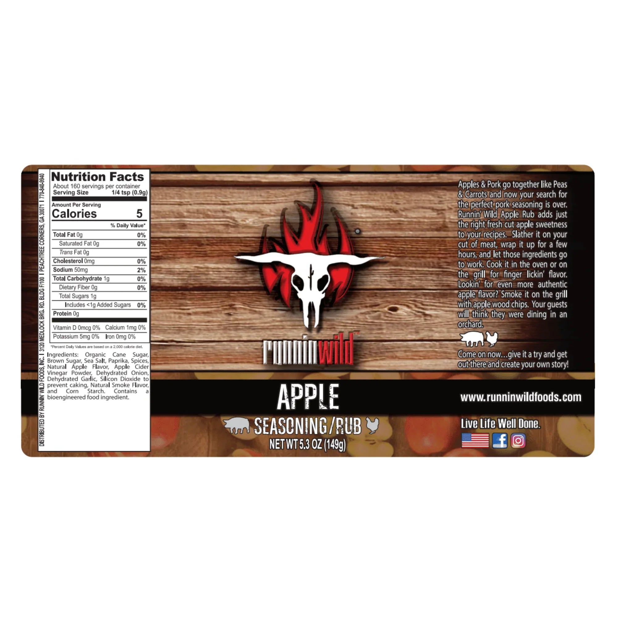 Peach, Apple, and Cherry BBQ Rub Set | Runnin Wild Foods, 16.1 ounces total (Pack of 3)