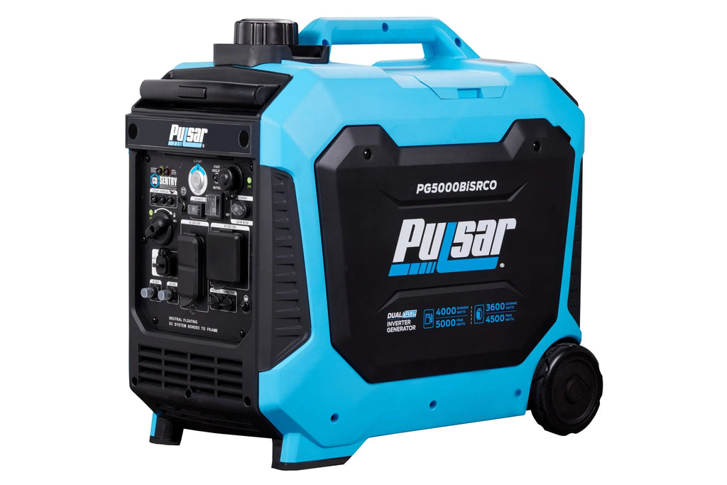 Stylish Pulsar 5000-Watt Dual Fuel RV Ready Inverter Generator with Remote Start and CO Sentry