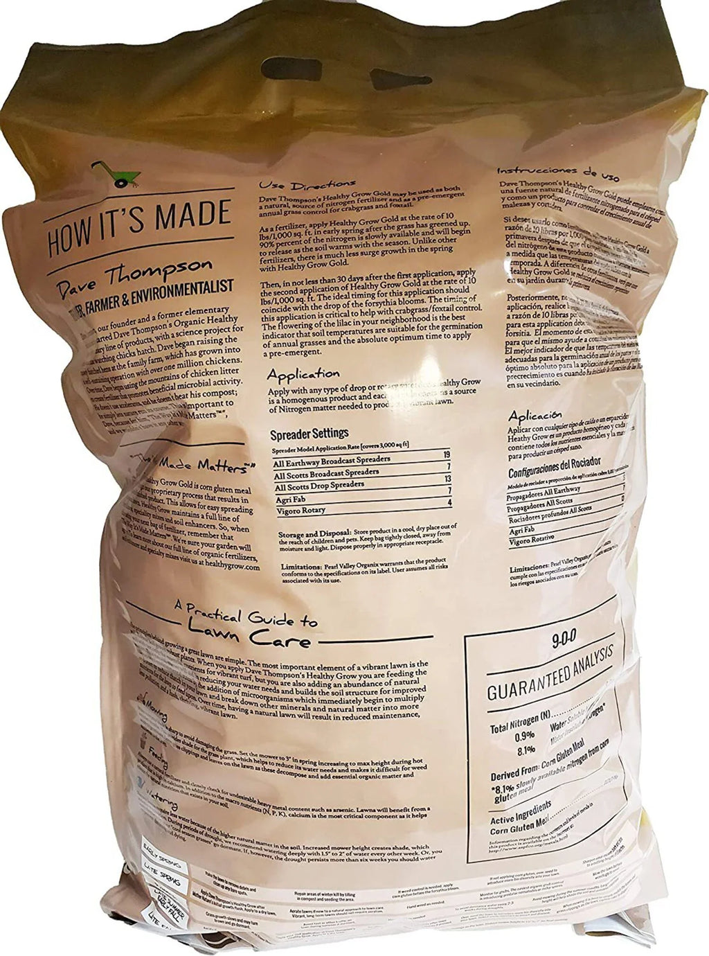 Healthy Grow Gold Corn Gluten Weed Preventer Plus Turf Food, 9-0-0, 30-Pounds - Exclusive Design