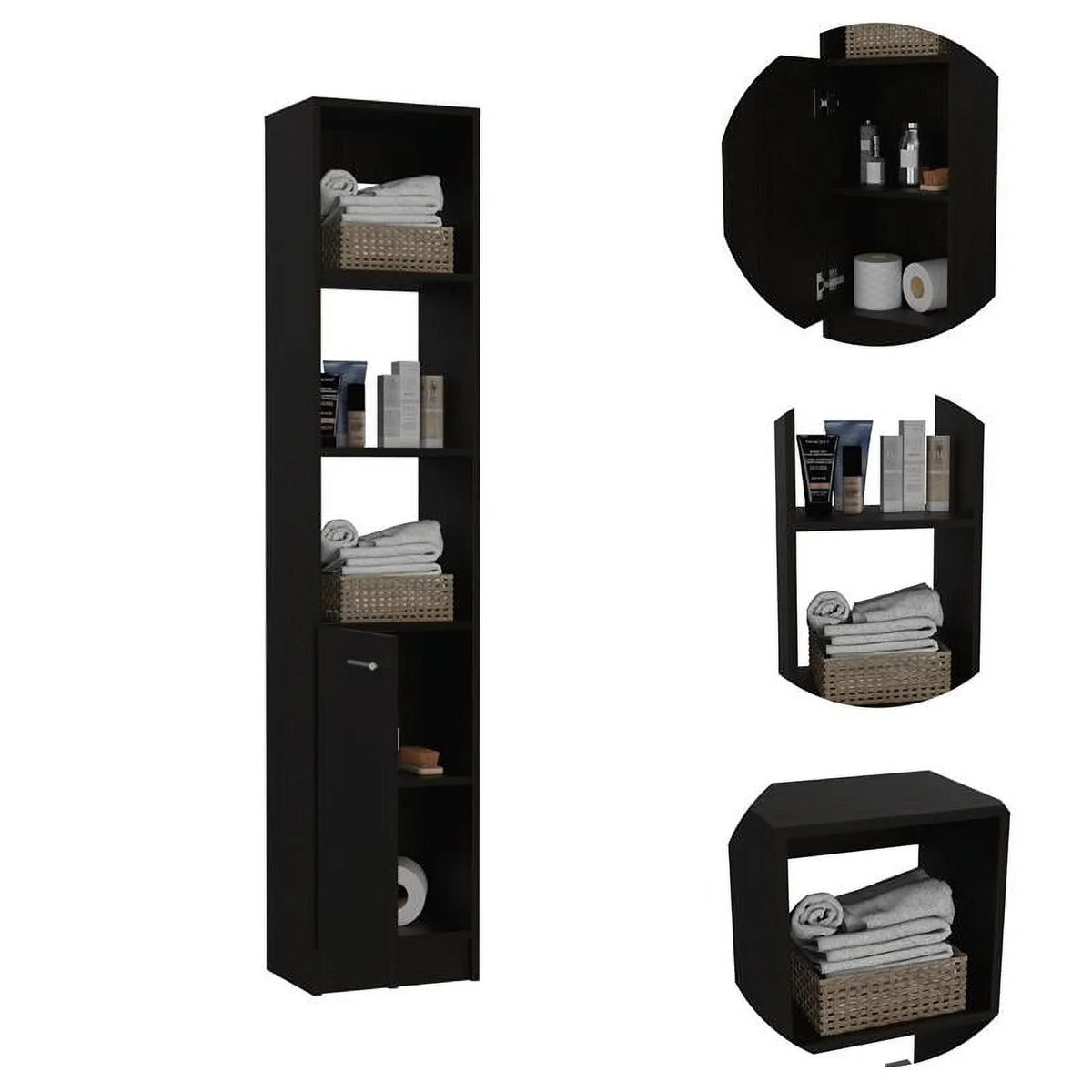 Home Square 2-Piece Set with Medicine Cabinet & 63" One Door Linen Cabinet - Exclusive Design