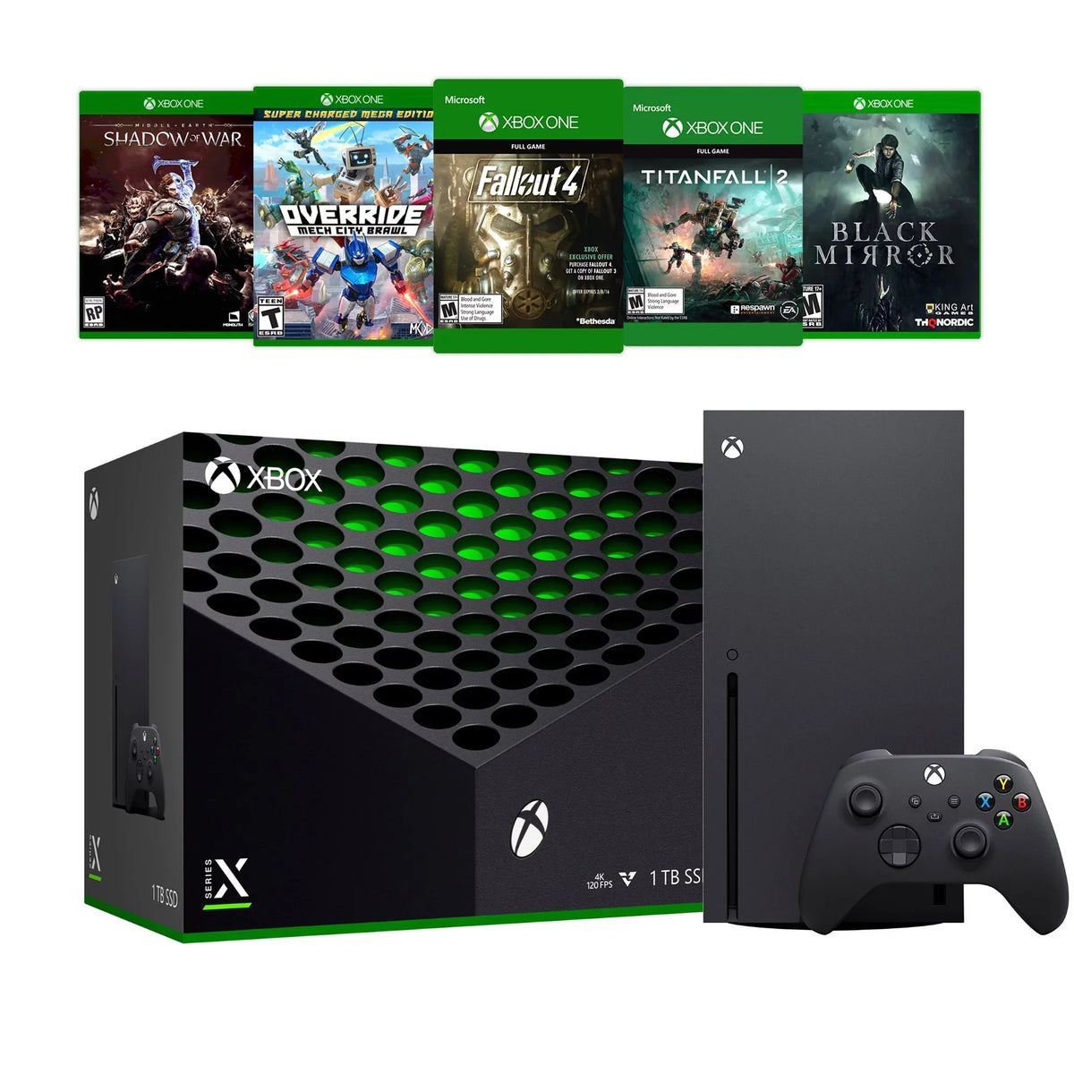 Xbox Series X Deluxe Bundle - 1TB SSD Flagship Black Xbox X Console and Wireless Controller with Five Games - Exclusive Design