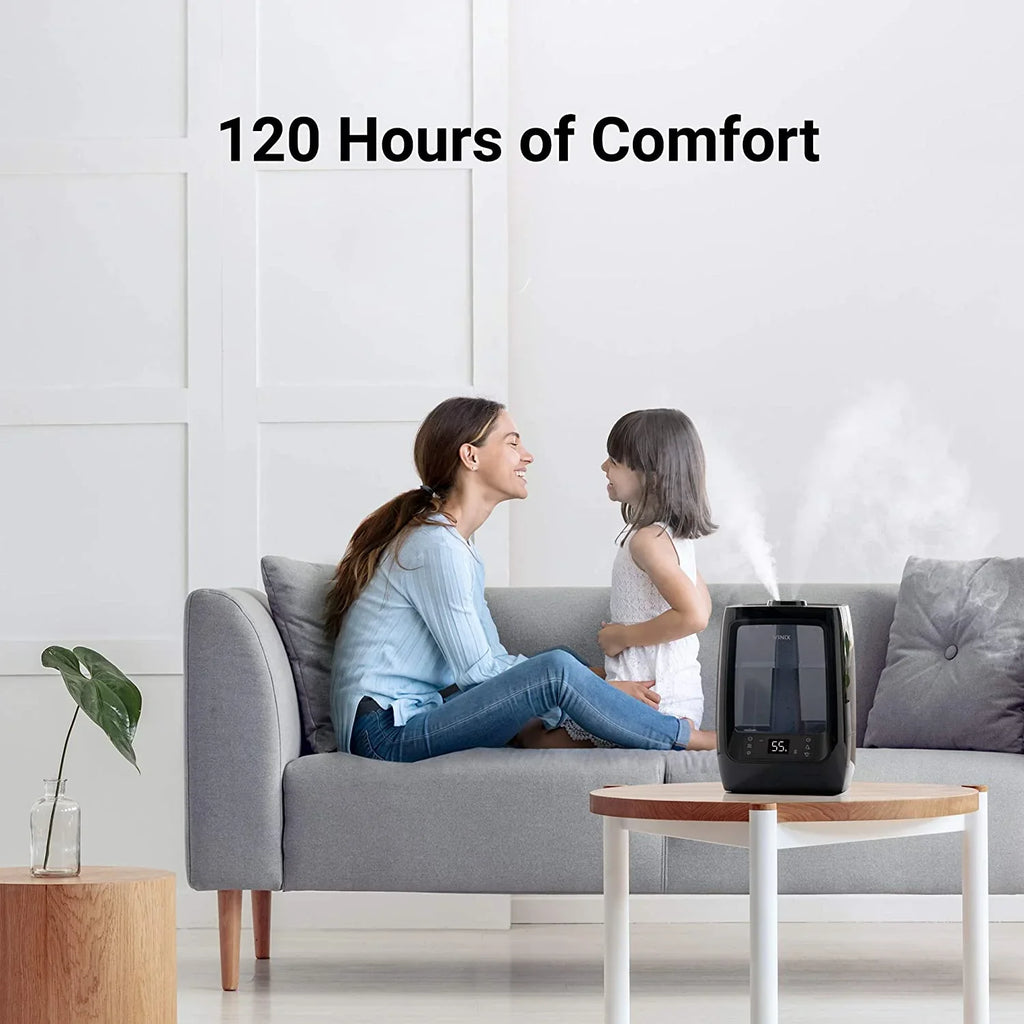 Stylish Winix L200 Ultrasonic Warm and Cool Mist Humidifier, 120 Hrs. Run Time, 2 Gal. Tank, Large Rooms, Quiet, LightCel UVc-LED Treated Tank, Essential Oil Tray with pre-soaked Essential Oil Pads