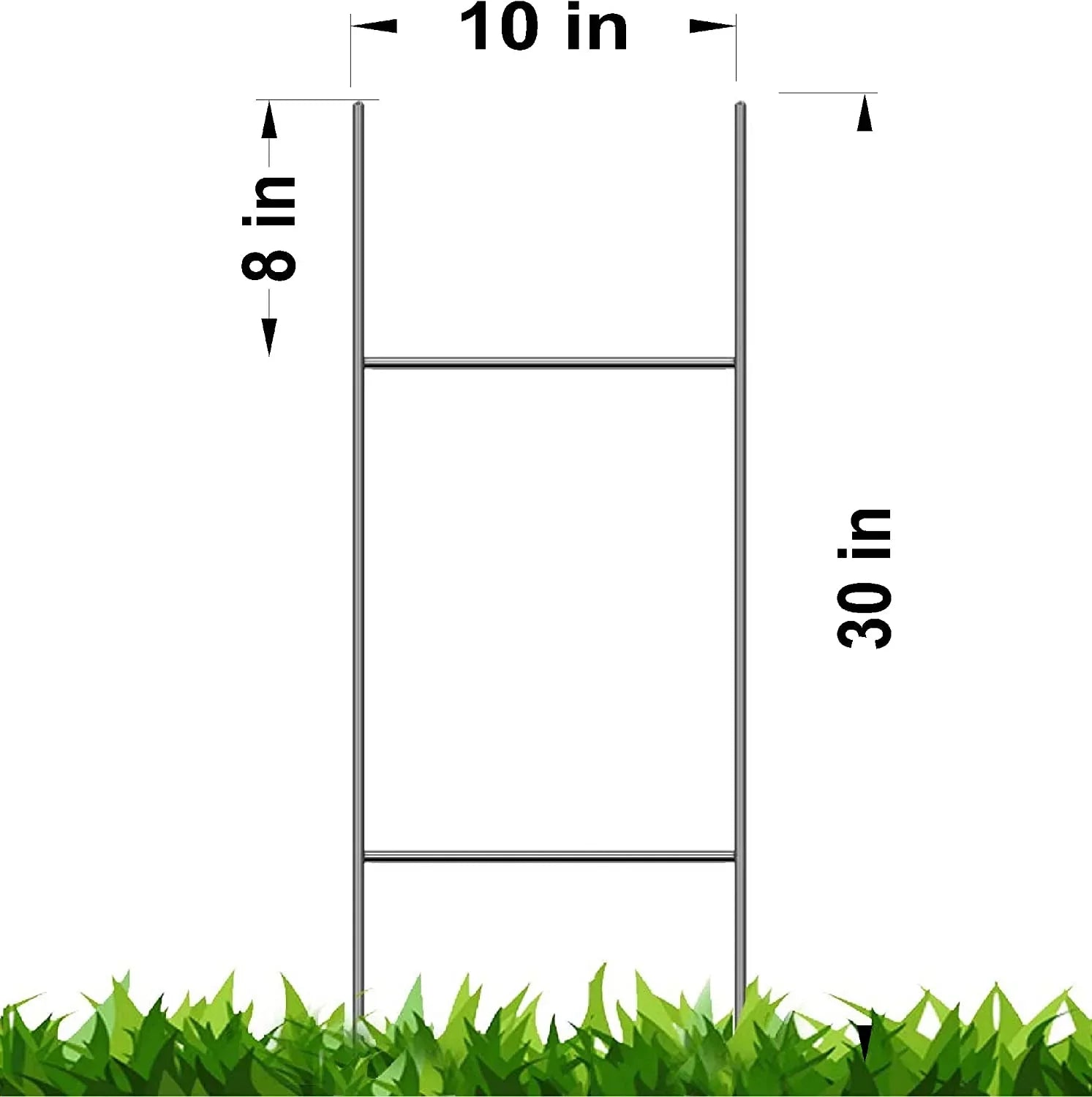 50 Metal Wire Stake 10 x 30 Inch x 9 Gauge Galvanized Wire Double H-Frame Sign Holder, Signs Stake 30'' Tall and 10'' Wide use with 4mm or 5mm Corrugated Signs, Ship Same Day (Pkg50Stake30)