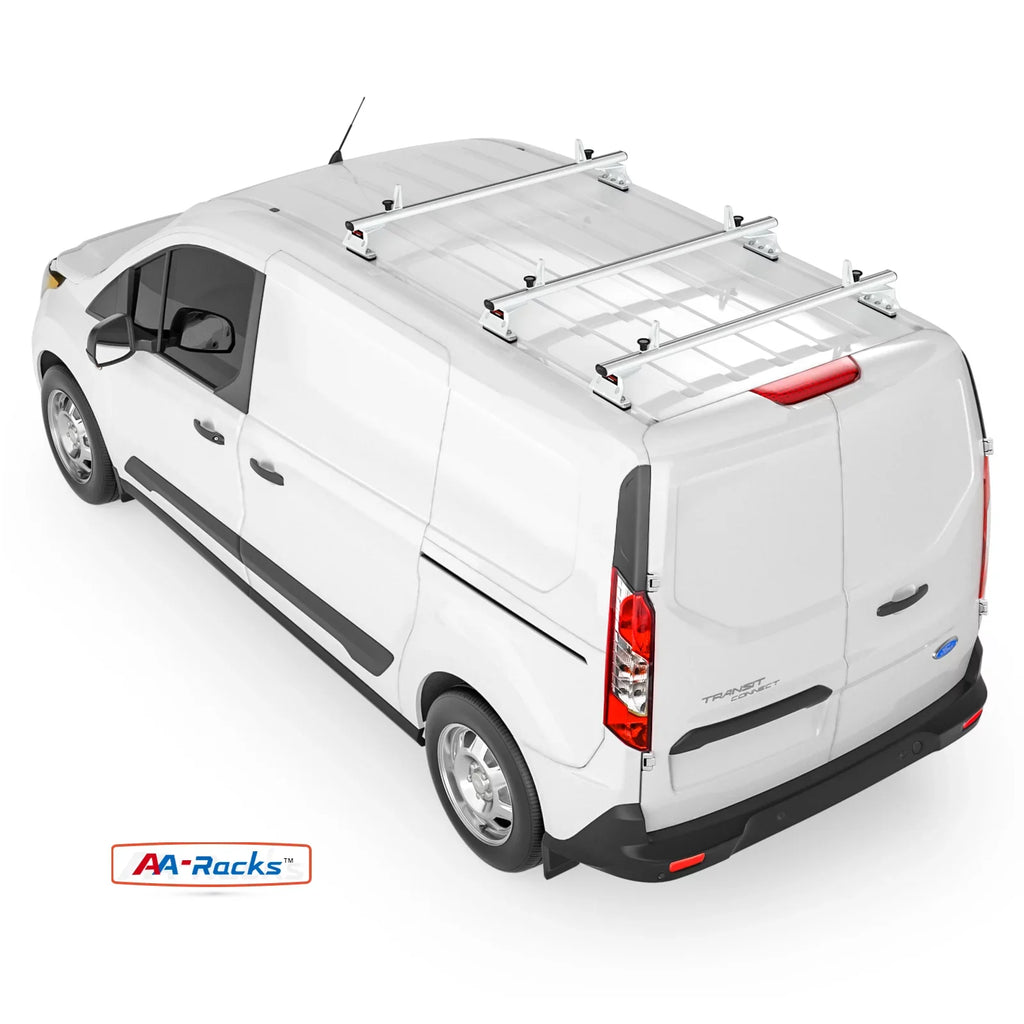 Stylish AA-Racks Model AX312 Aluminum Van Roof Rack Cross Bars Fits for 2013-On NV200/ 2014-On Transit Connect/ 2013-2017 City Express, 3 Bar 50'' - White