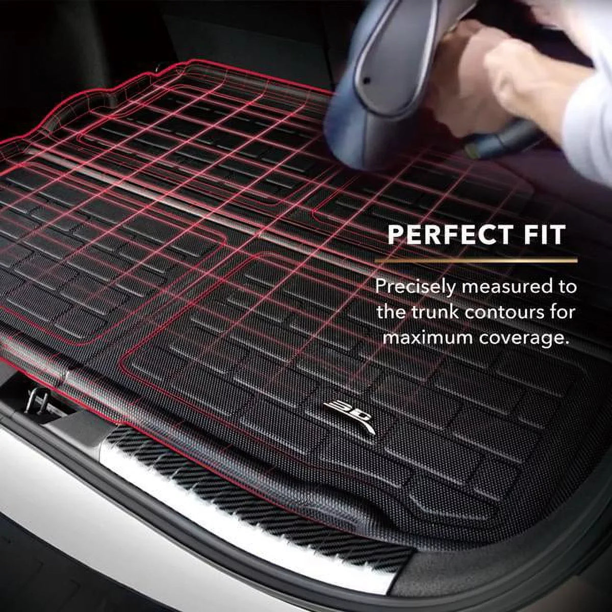 Stylish 3D MAXpider KAGU Cargo Liner (BLACK) compatible with MERCEDES-BENZ EQS 2022-2024 - Cargo Liner