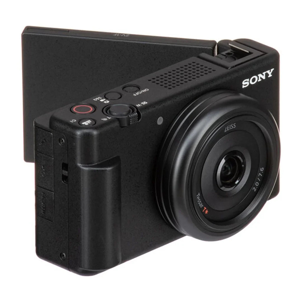 Stylish Sony ZV-1F Vlogging Camera (Black) with SanDisk 64GB Memory Card + ZeeTech Accessory Bundle